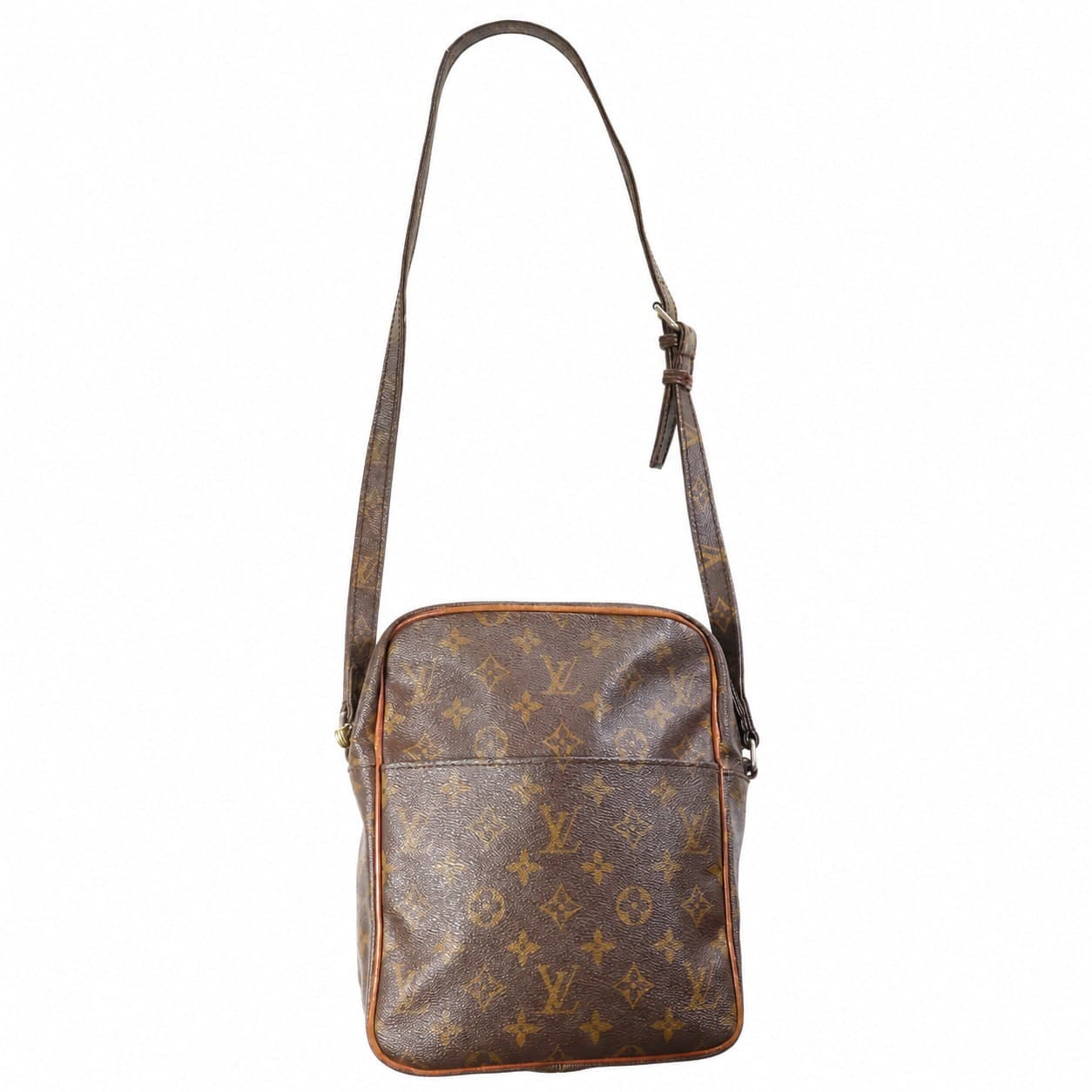 Louis Vuitton Monogram Canvas Crossbody Shoulder Bag Purse Handbag Brown