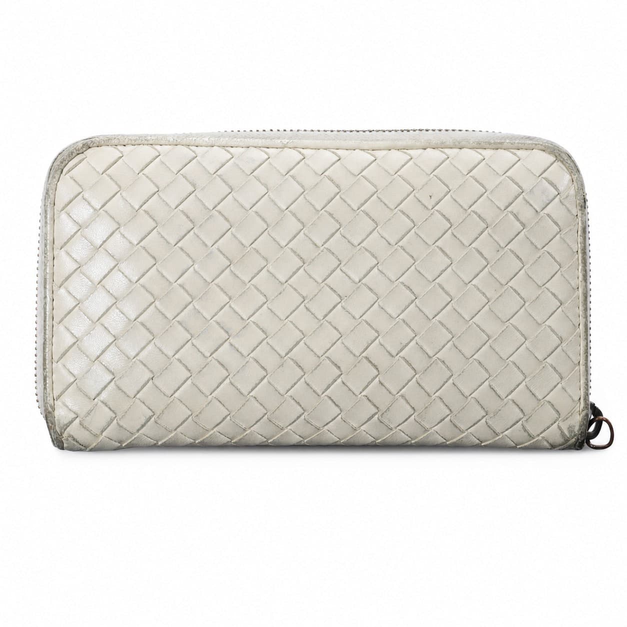 Bottega Veneta Intrecciato Woven Leather Zip-Around Continental Wallet Beige