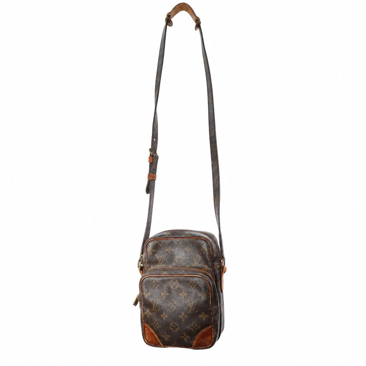 Louis Vuitton Amazone Monogram Canvas Crossbody Shoulder Bag Brown