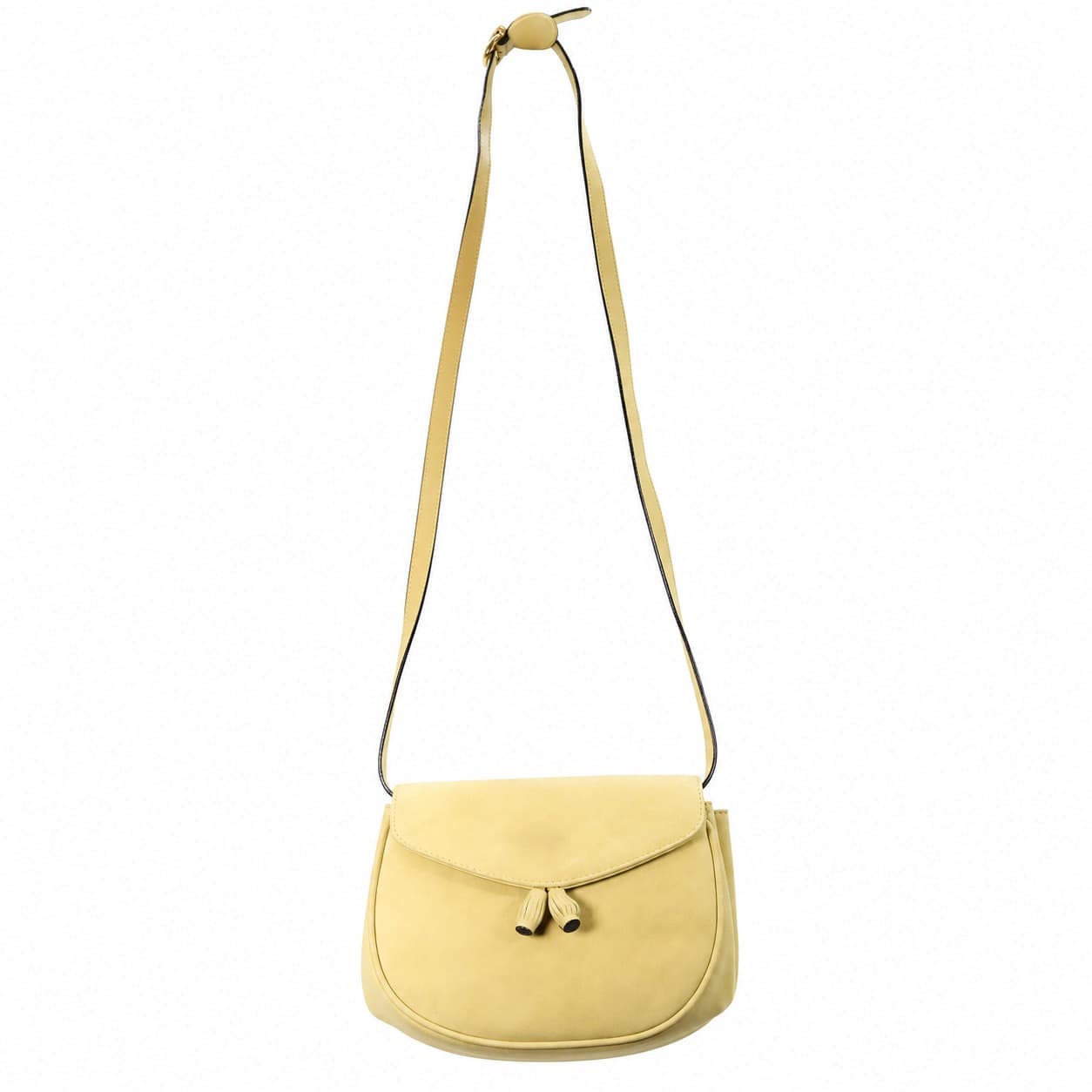 Salvatore Ferragamo Nubuck Leather Crossbody Shoulder Bag Purse Yellow