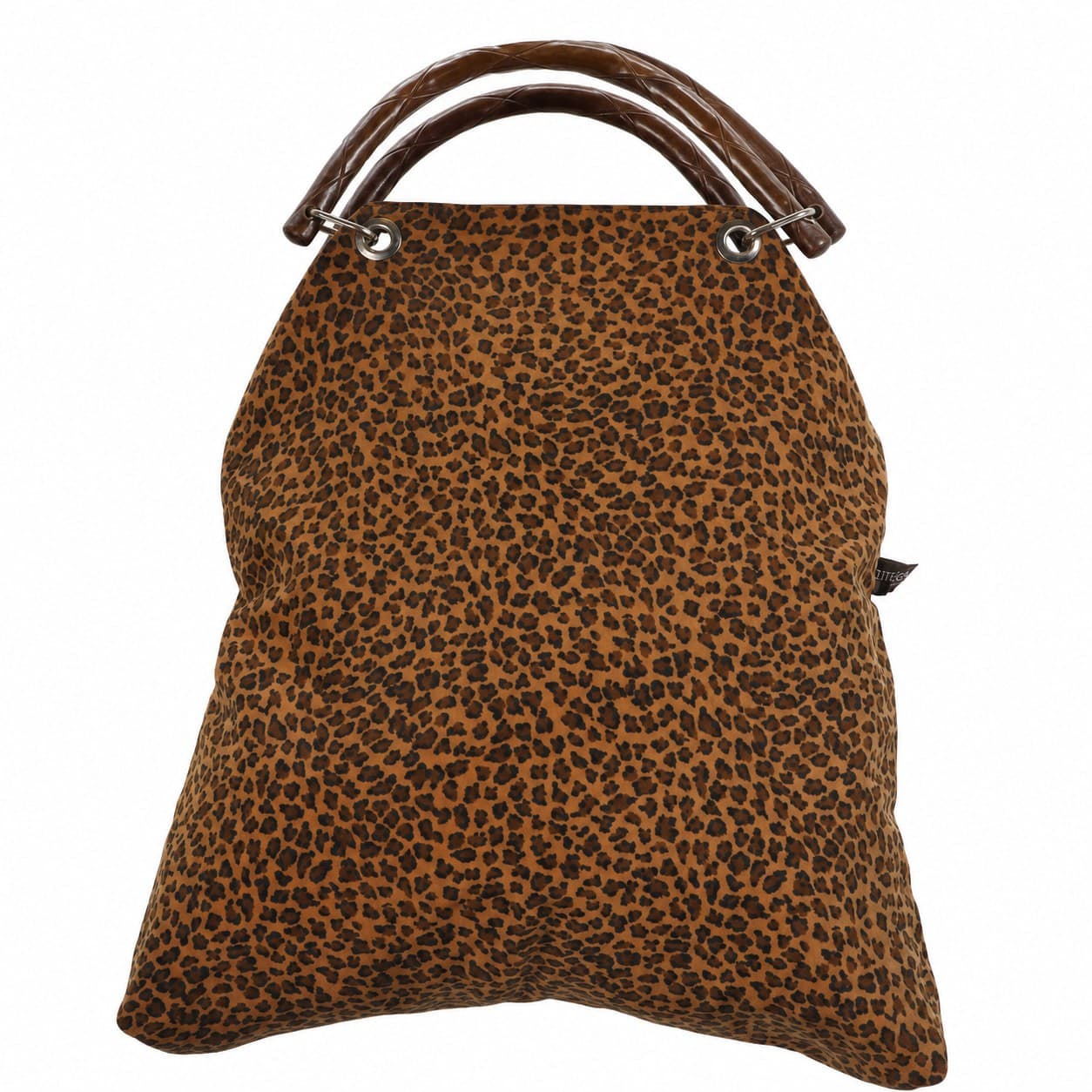 Bottega Veneta Leopard Print Suede Hobo Shoulder Bag Handbag Purse Brown