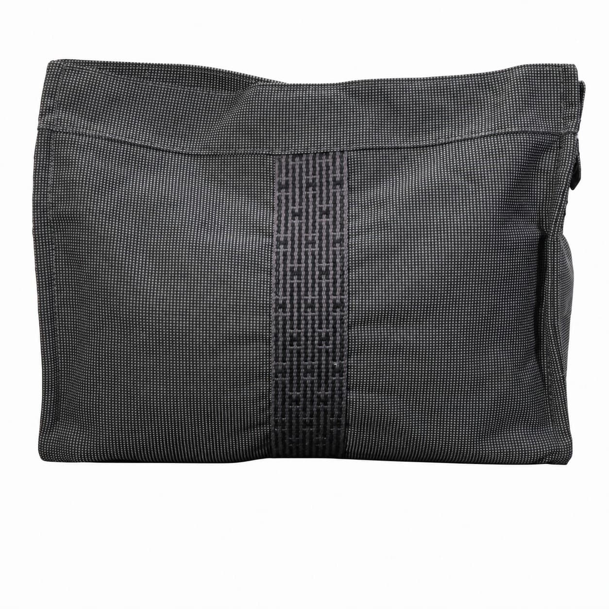 Hermès Herline Canvas Clutch Pouch Handbag Purse Bag Gray