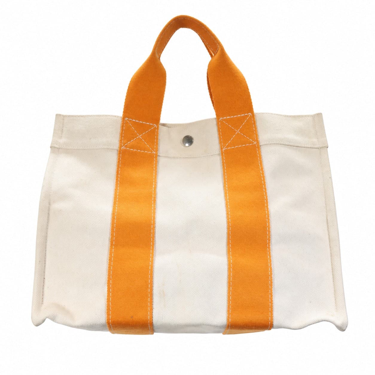 Hermès Fourre Tout Canvas Tote Bag Handbag Shoulder Bag Natural Orange