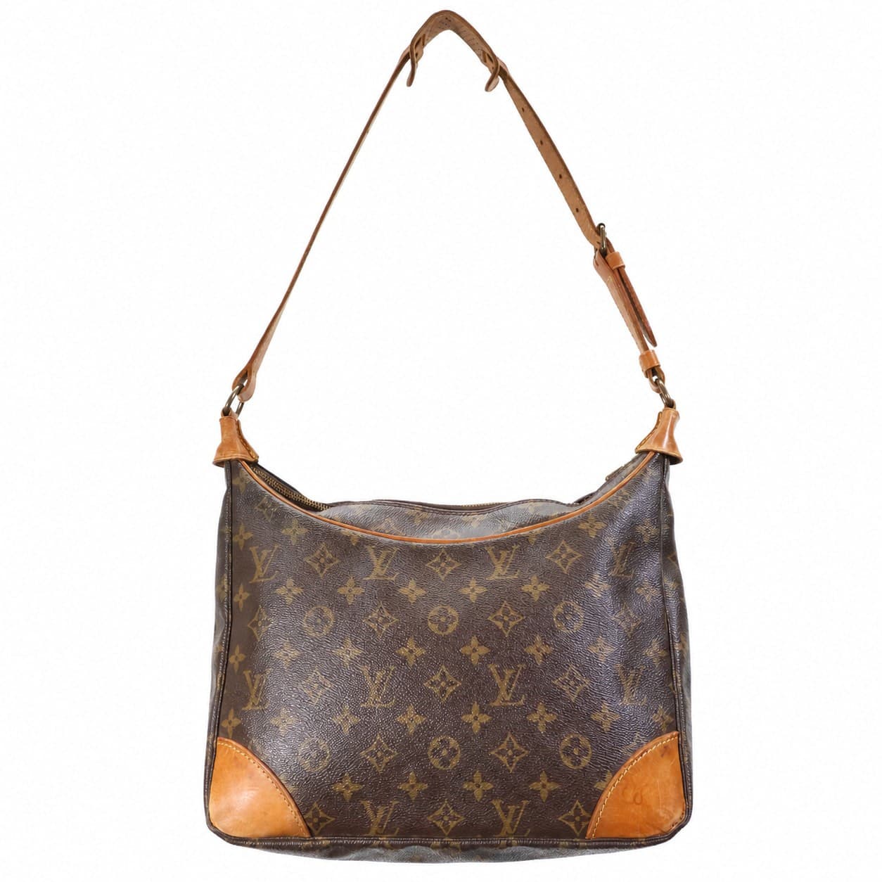 Louis Vuitton Boulogne 30 Monogram Canvas Shoulder Bag Handbag Purse Brown