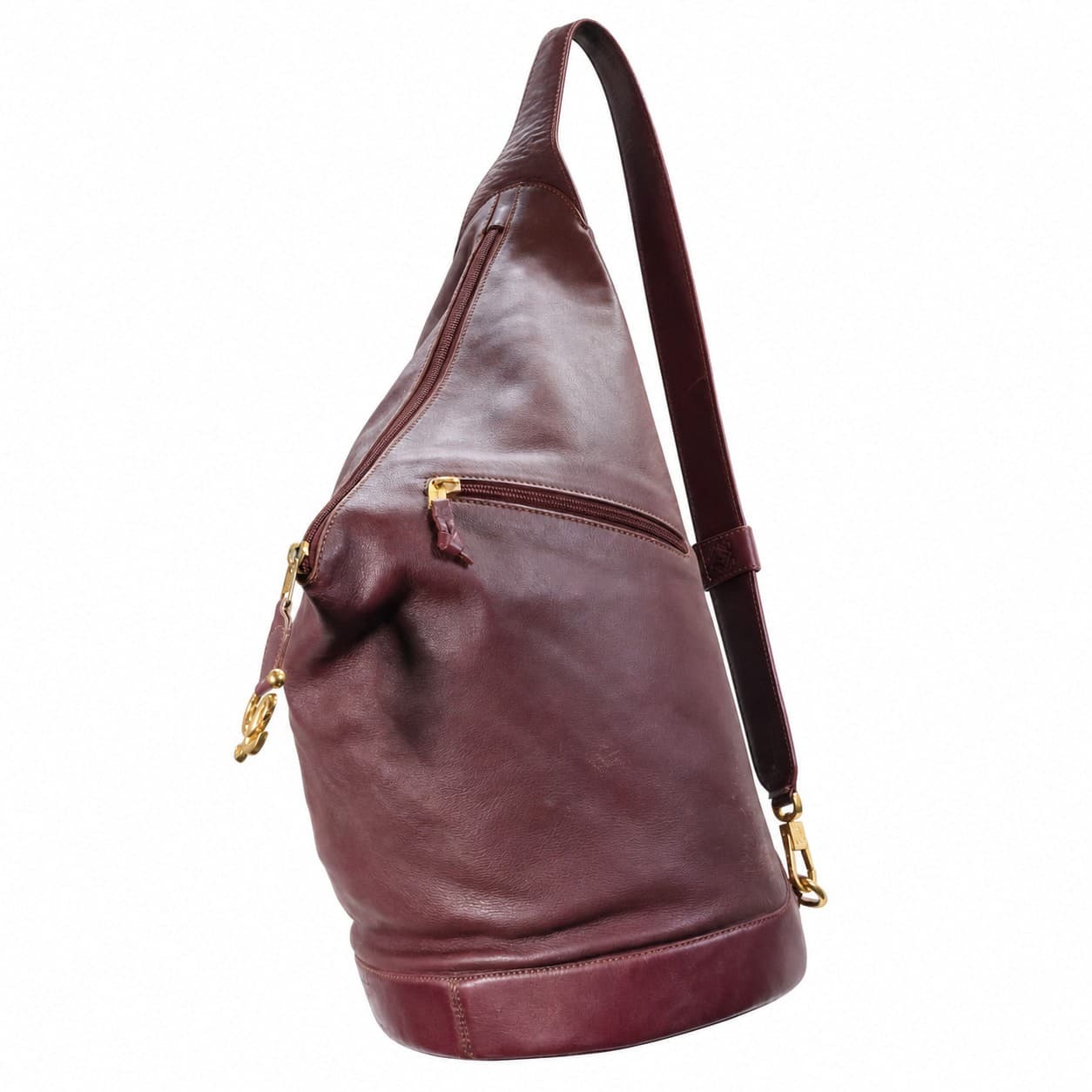 Loewe Anton Burgundy Leather Shoulder Bag Sling Crossbody Handbag Purse