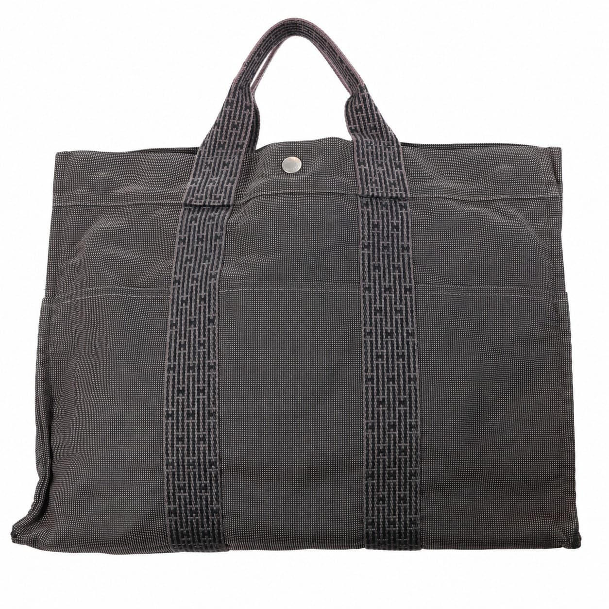 Hermès Fourre Tout Canvas Tote Bag Handbag Purse Gray