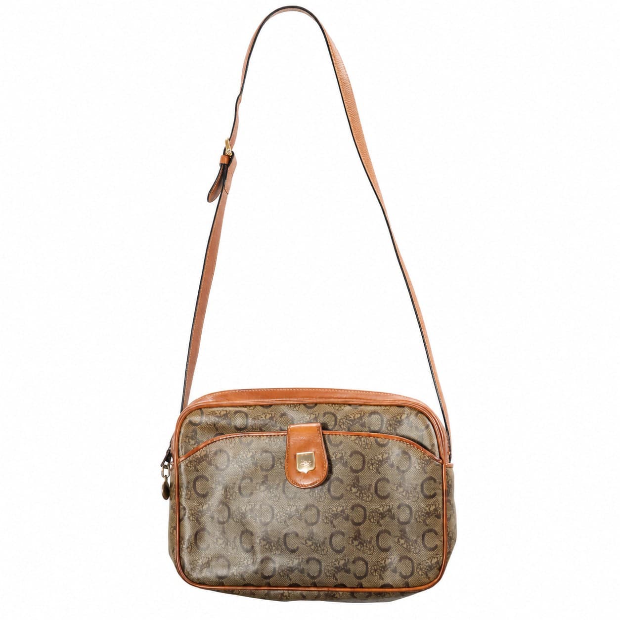 Céline Macadam Monogram Canvas Leather Crossbody Camera Bag Shoulder Bag