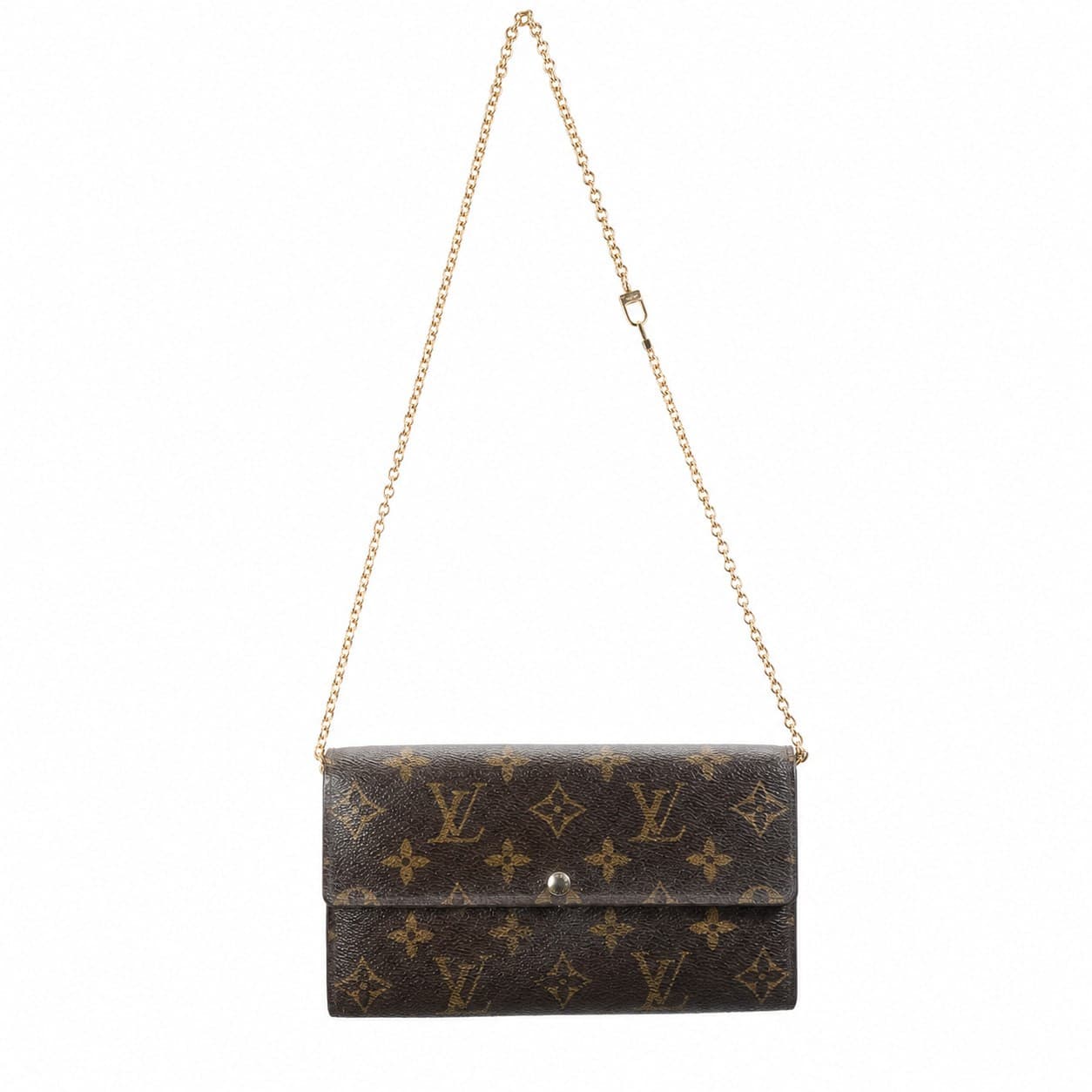 Louis Vuitton Pochette Felicie Monogram Canvas Chain Wallet Crossbody Bag Purse