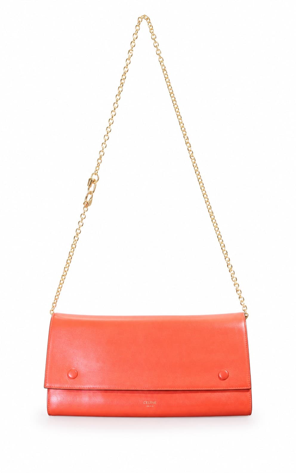 Celine Long Wallet Clutch Crossbody Purse Bag Red Leather