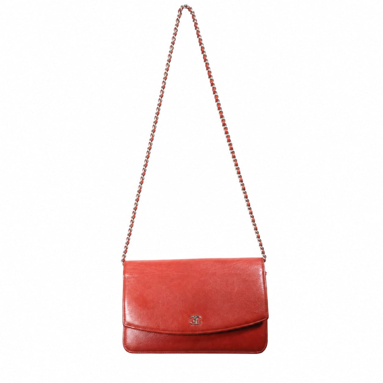 Chanel Wallet On Chain WOC Red Caviar Leather Crossbody Shoulder Bag Purse