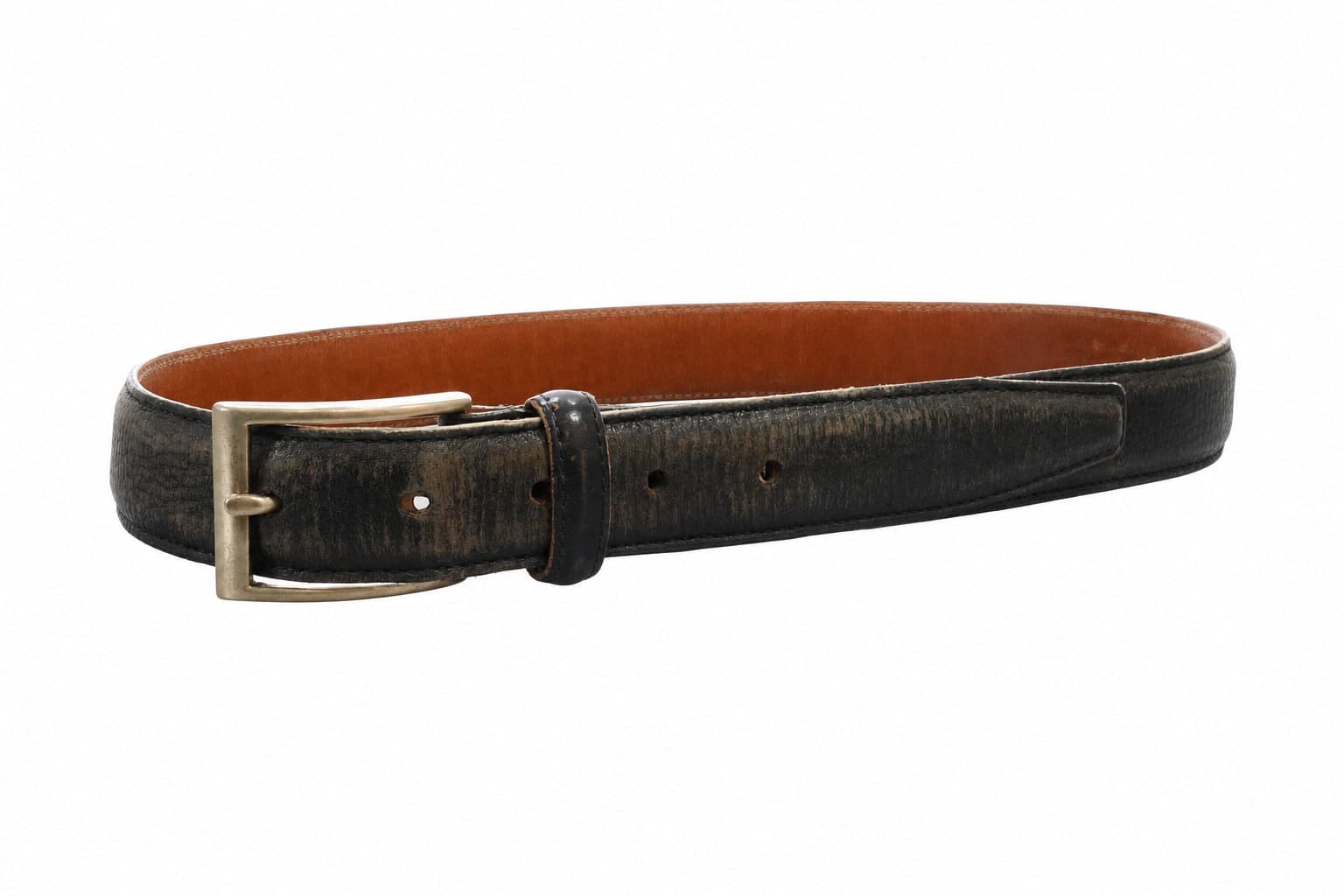 Coach No. 8603 Black Leather Belt Brass Buckle Unisex Accessory