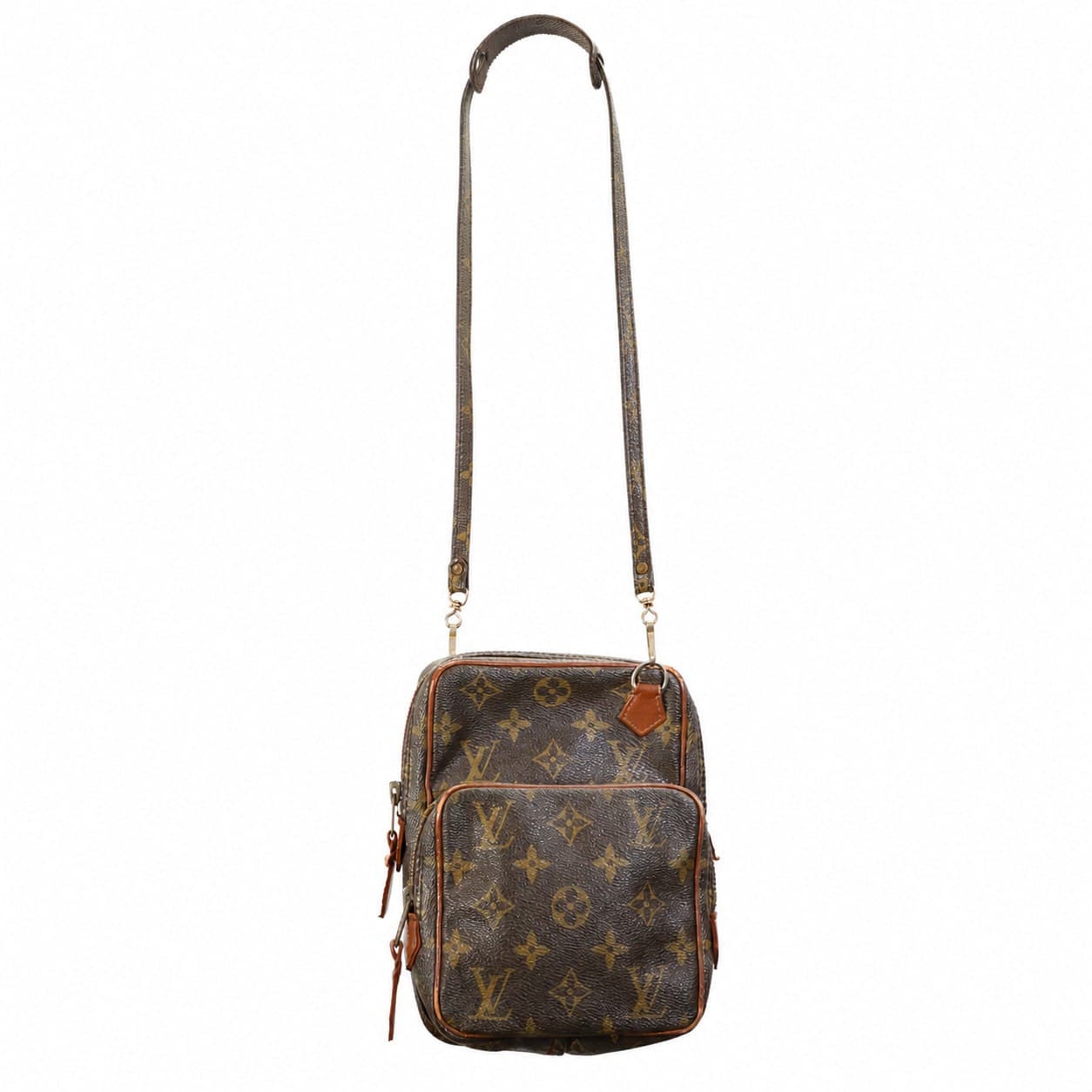 Louis Vuitton Amazone Monogram Canvas Crossbody Shoulder Bag Handbag Purse Brown