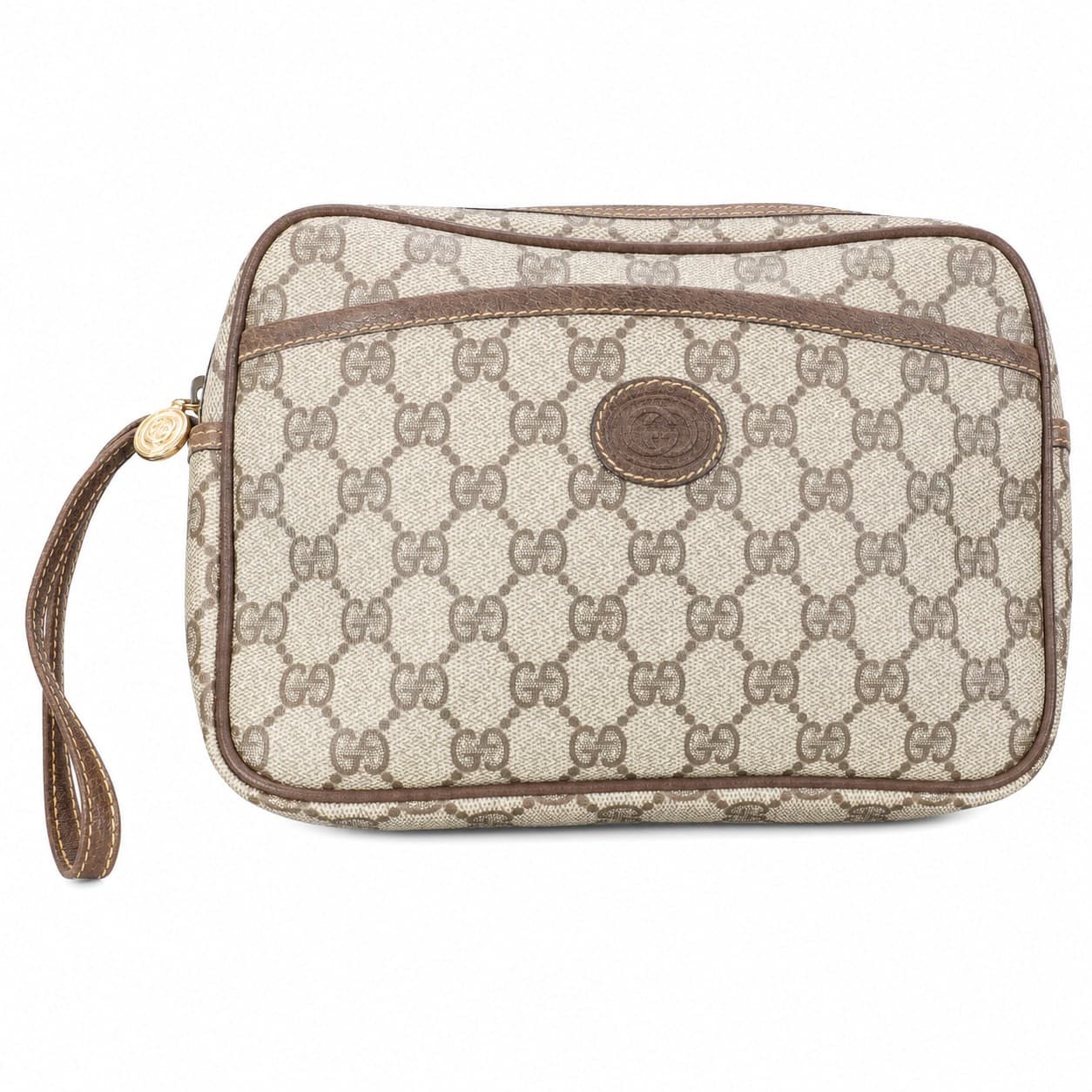 Gucci GG Supreme Canvas Crossbody Shoulder Bag Purse Handbag Brown Beige