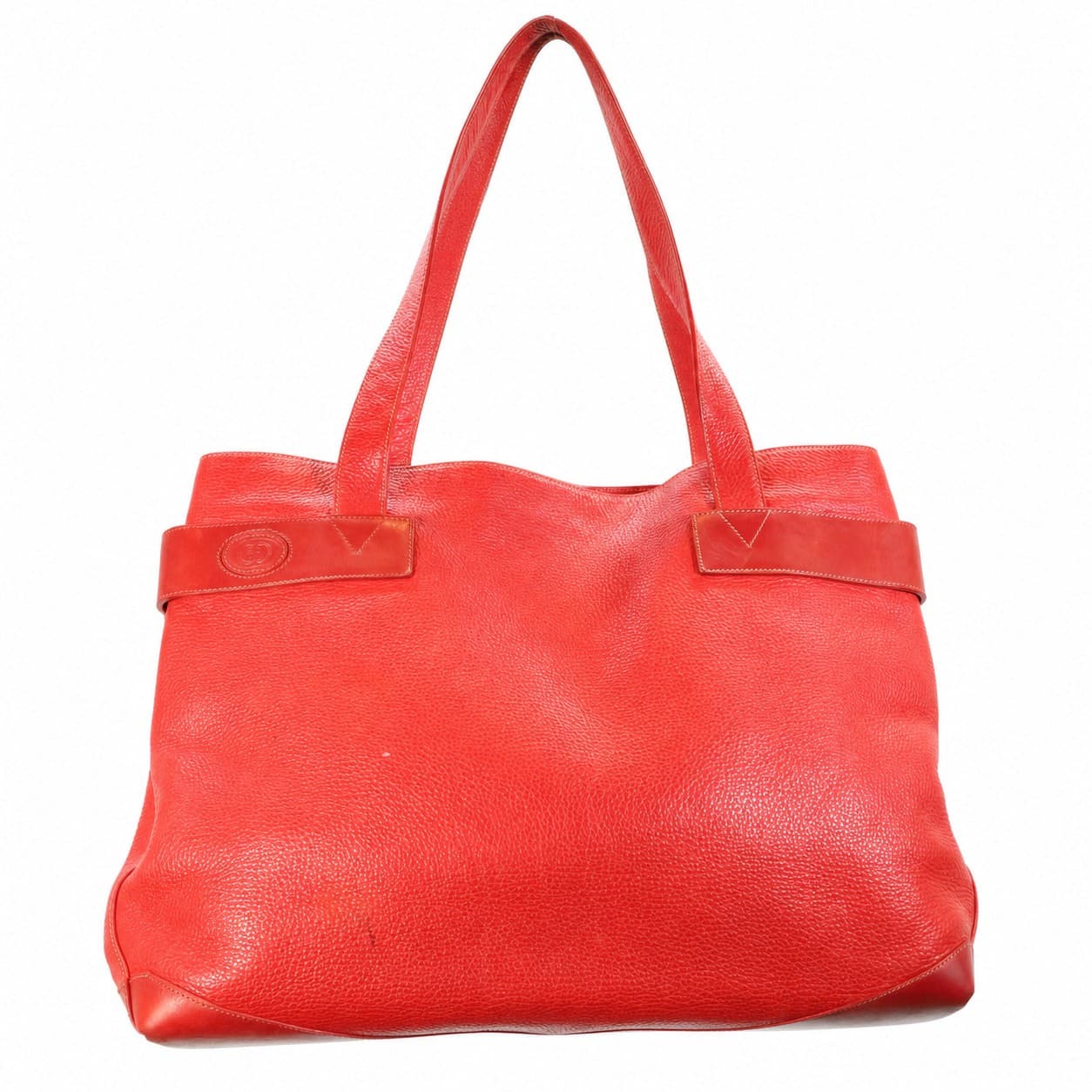 Gucci Red Pebbled Leather Tote Shoulder Bag Handbag Purse