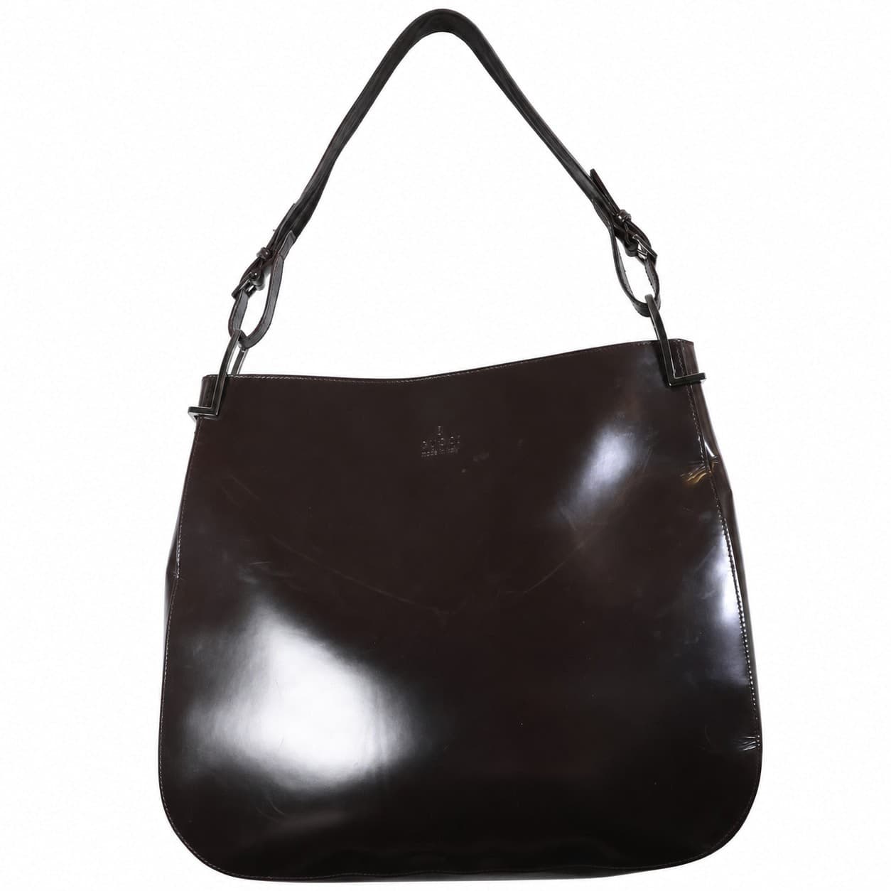 Gucci Brown Leather Hobo Shoulder Bag Handbag Purse Made In Italy