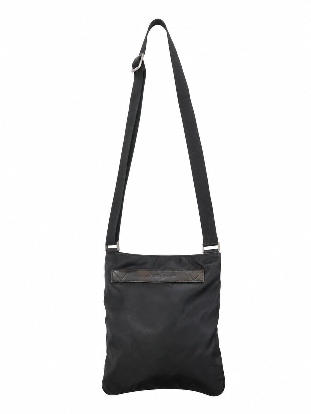 Salvatore Ferragamo Black Nylon Crossbody Messenger Bag Shoulder Bag Purse