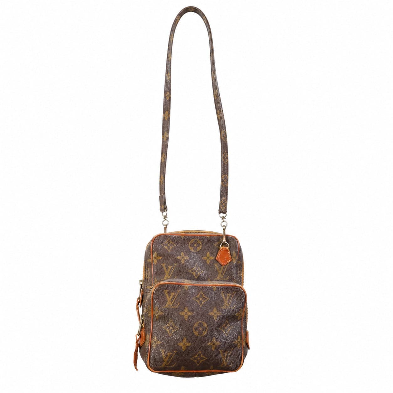 Louis Vuitton Amazon Monogram Canvas Crossbody Shoulder Bag Handbag Purse Brown