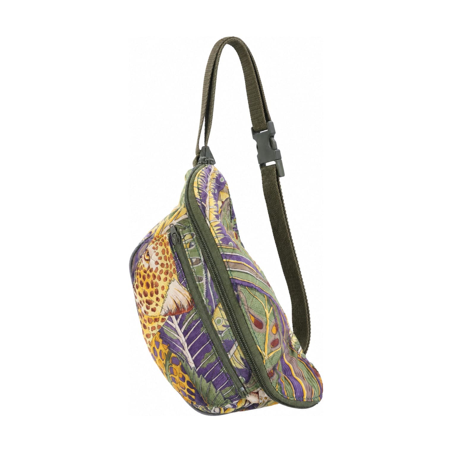 Salvatore Ferragamo Jungle Print Nylon Crossbody Bag Purse Handbag Multicolor