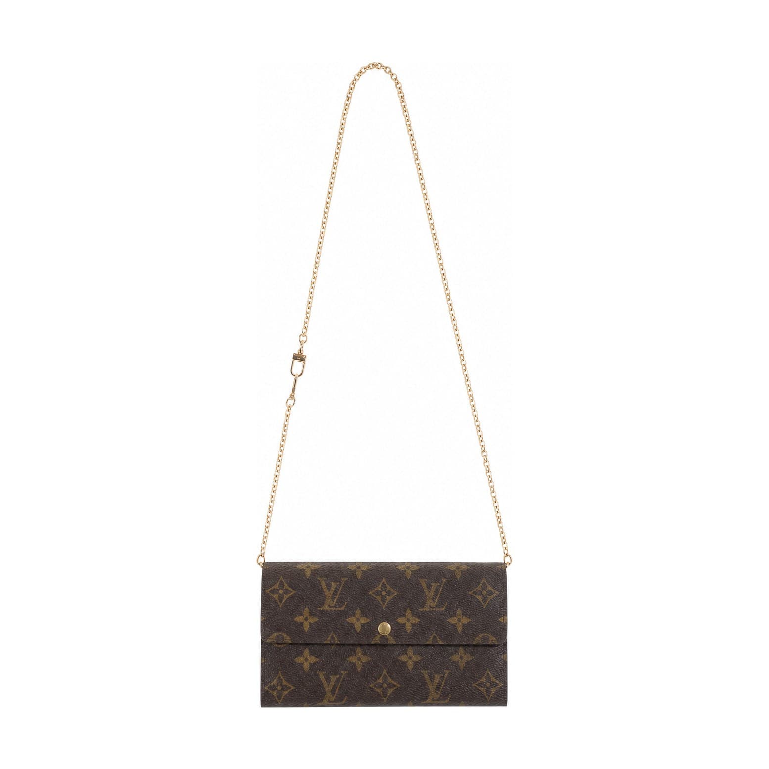 Louis Vuitton Monogram Canvas Chain Wallet Crossbody Bag Purse Handbag
