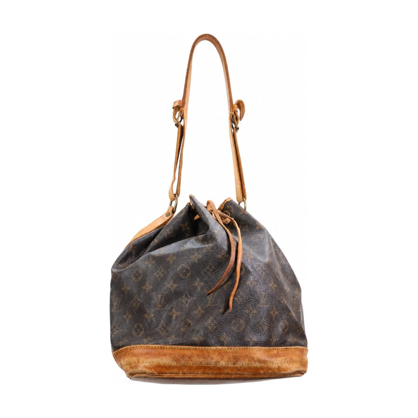 Louis Vuitton Petit Noé Monogram Canvas Bucket Bag Handbag Purse Shoulder Bag
