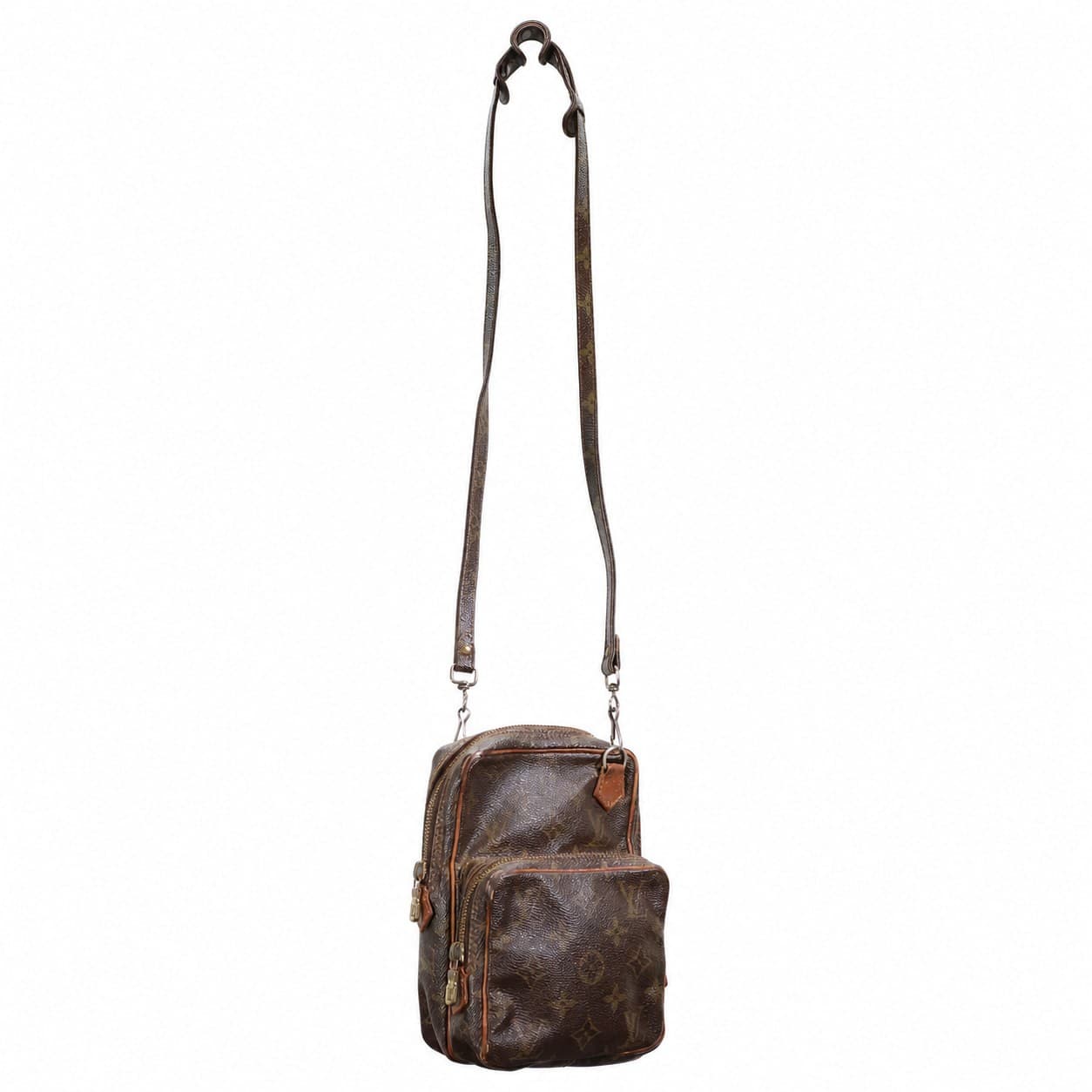 Louis Vuitton Amazone Monogram Canvas Crossbody Shoulder Bag Handbag Purse Brown