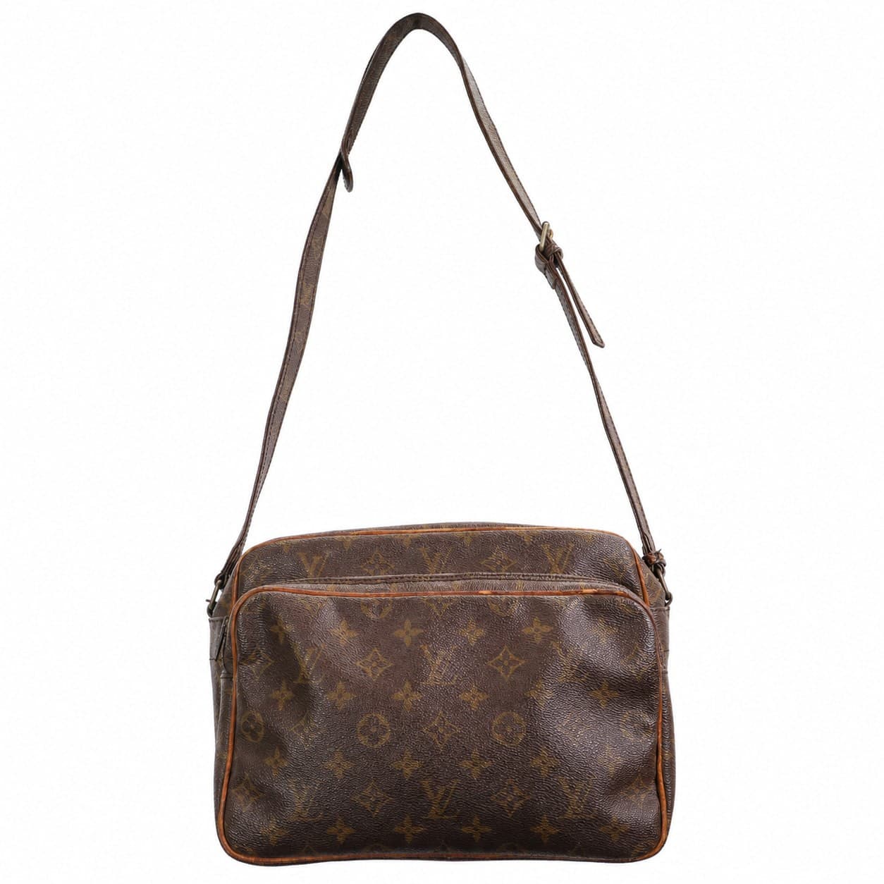Louis Vuitton Nile Monogram Canvas Crossbody Shoulder Bag Handbag Purse Brown
