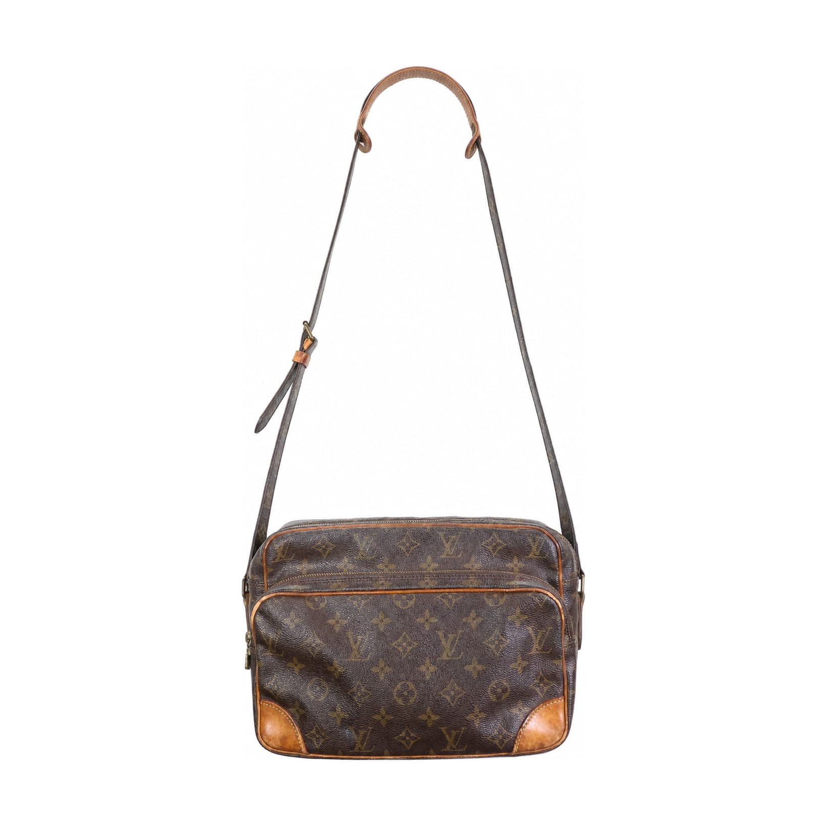 Louis Vuitton Nile Monogram Canvas Crossbody Shoulder Bag Handbag Purse Brown