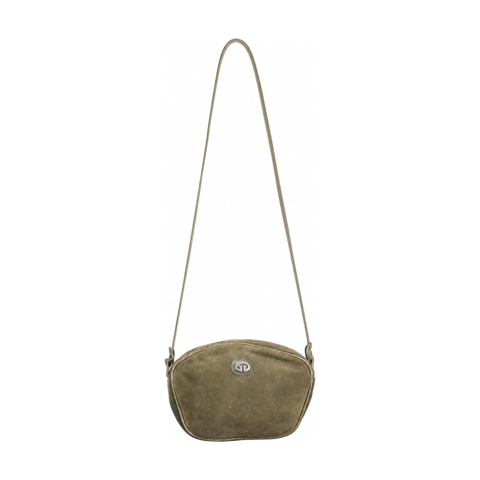 Gucci Vintage Suede Crossbody Shoulder Bag Purse Olive Green