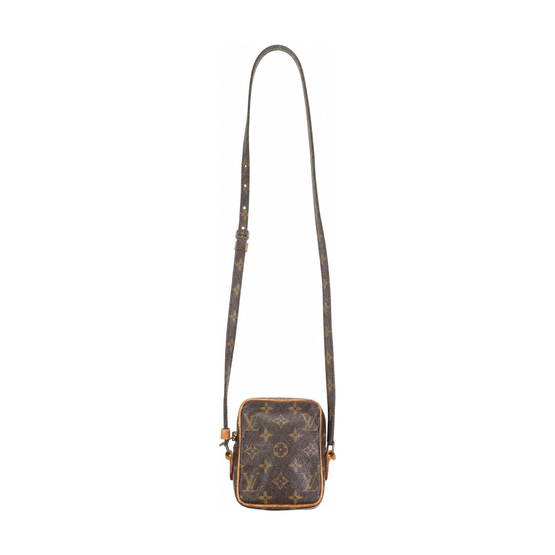 Louis Vuitton Mini Danube Monogram Canvas Crossbody Shoulder Bag Handbag Purse Brown
