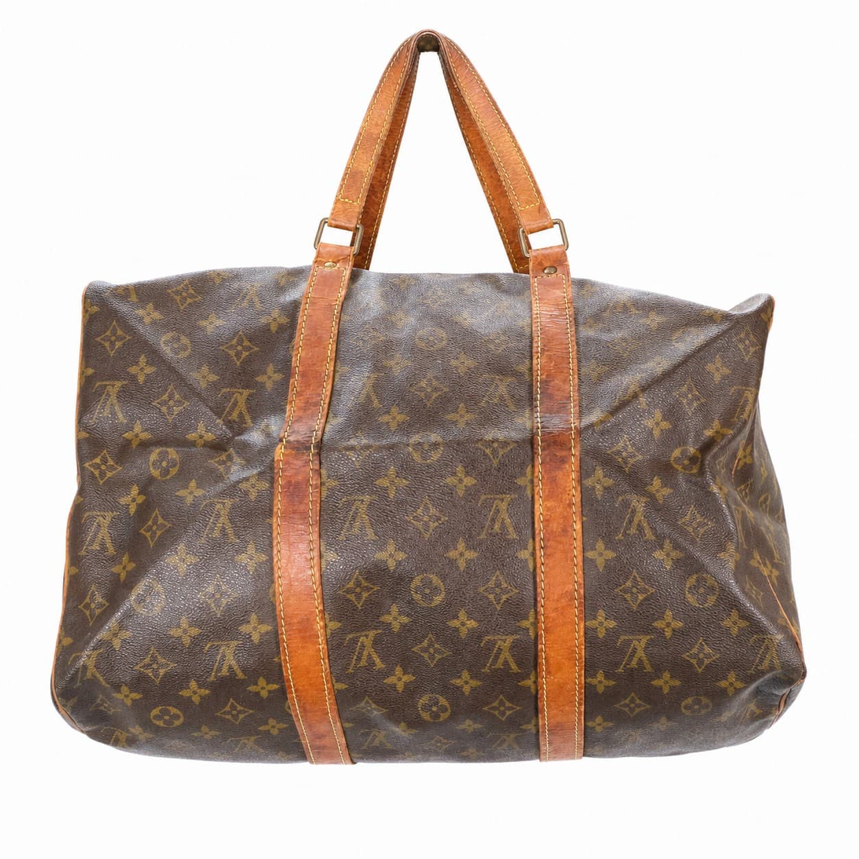 Louis Vuitton Keepall 55 Monogram Canvas Leather Travel Duffle Bag Handbag