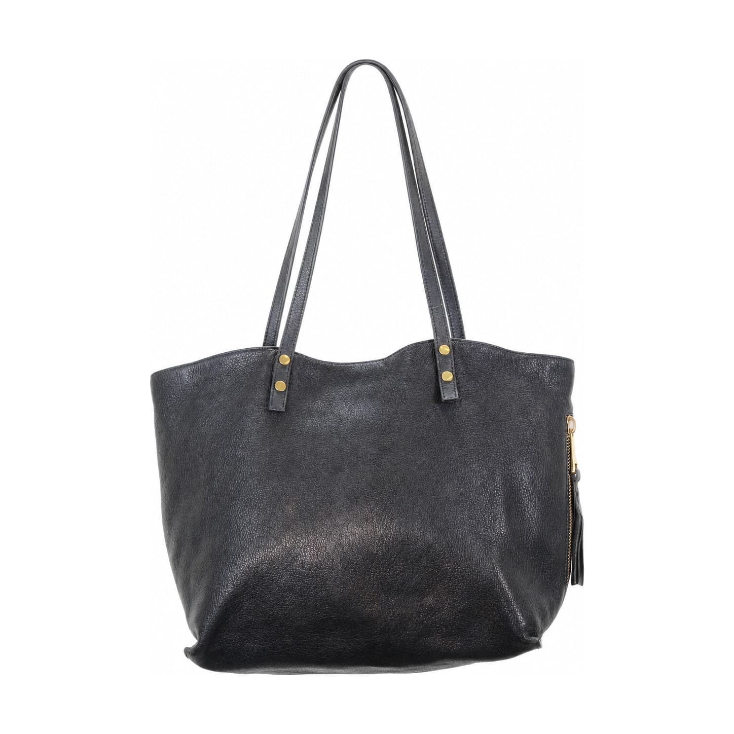 Chloé Black Pebbled Leather Shoulder Tote Handbag Purse Bag