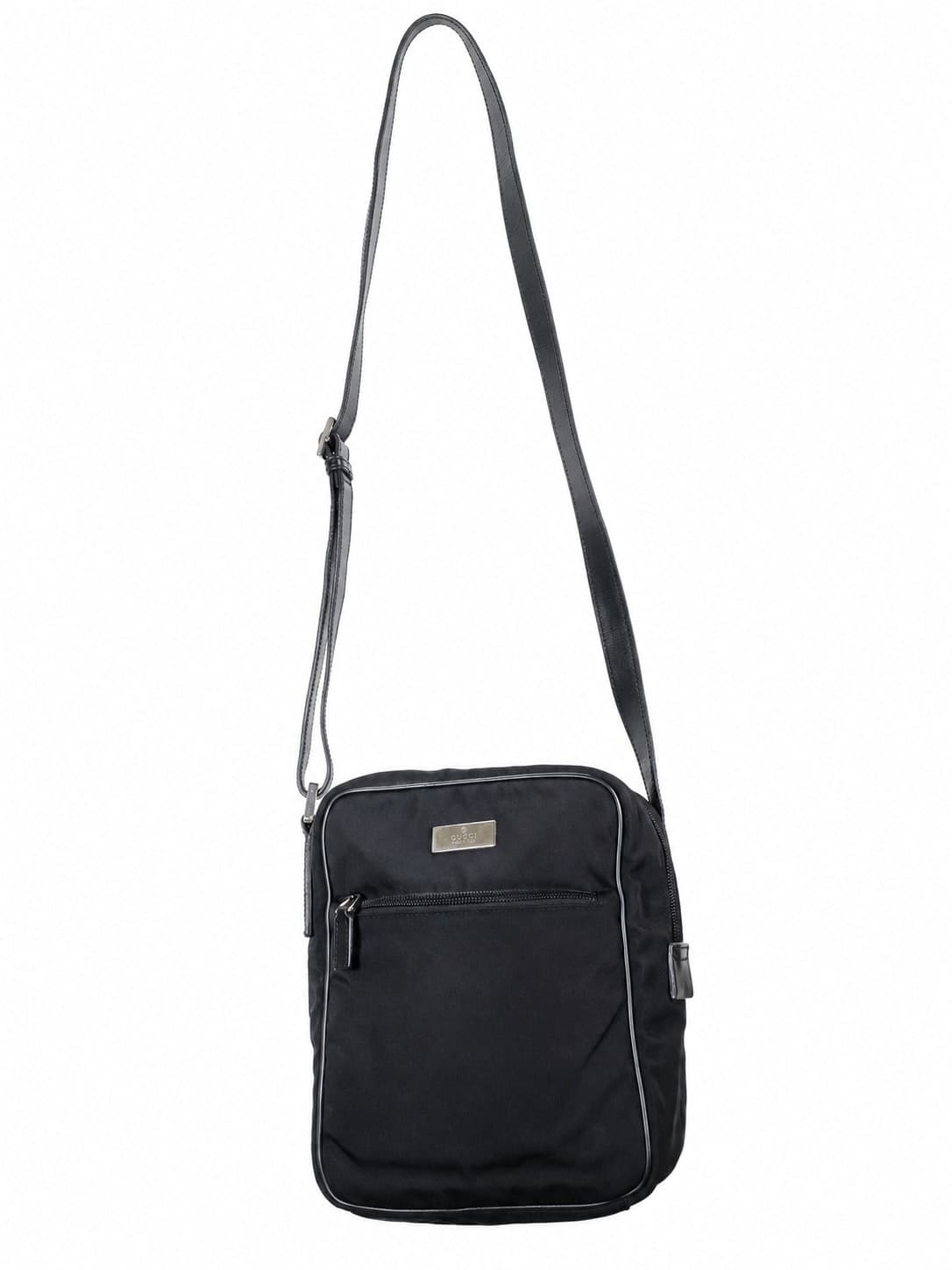Gucci Black Nylon Crossbody Messenger Bag Handbag Purse Shoulder Bag