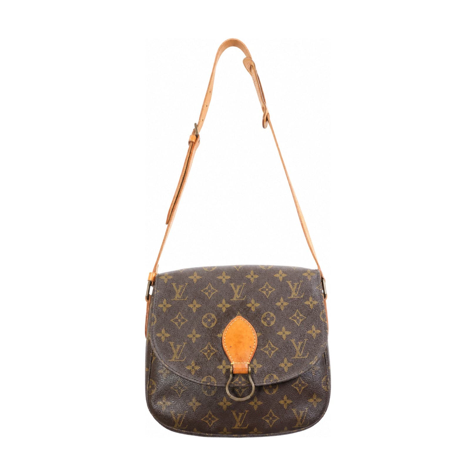 Louis Vuitton Saint Cloud GM Monogram Canvas Crossbody Shoulder Bag Handbag Purse Brown