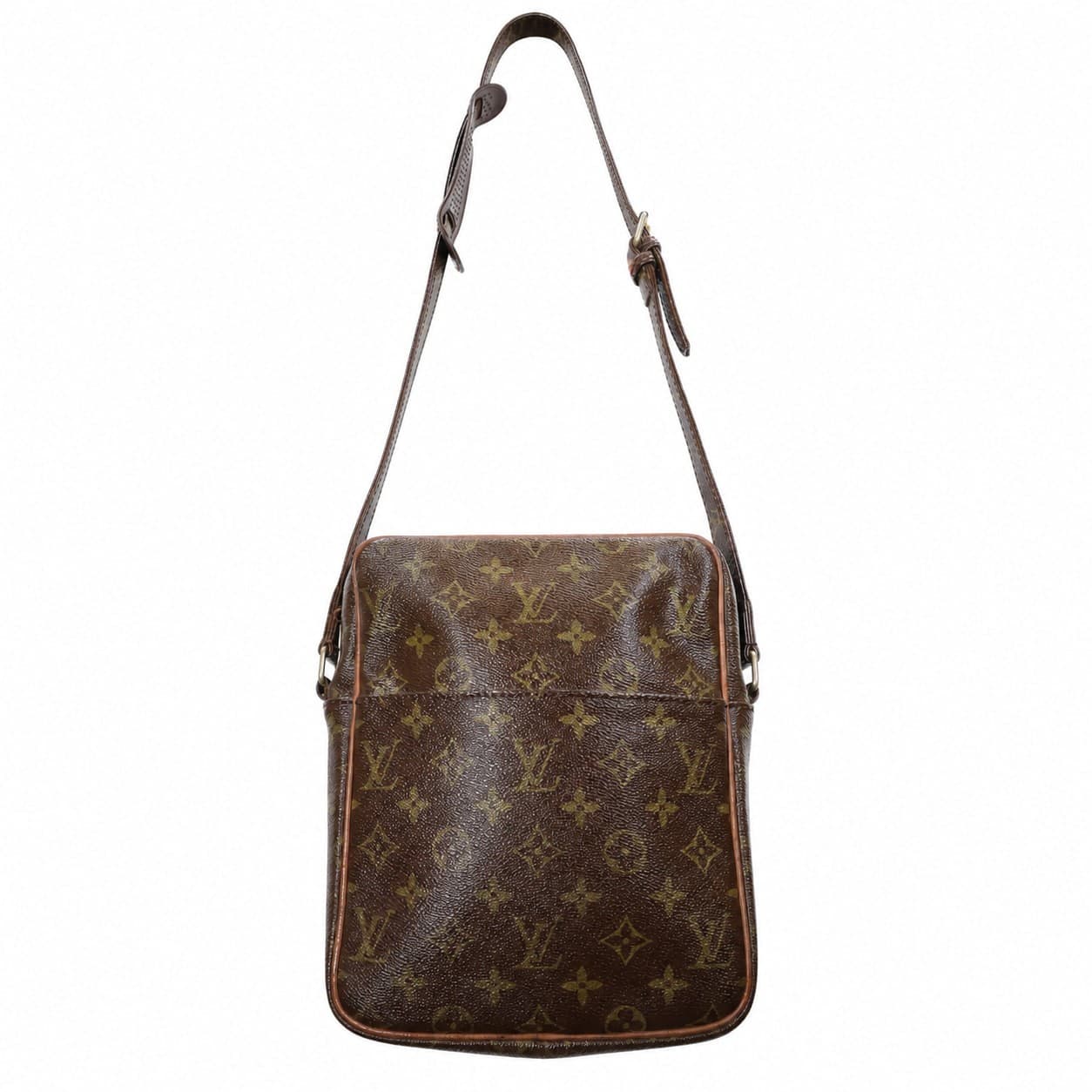 Louis Vuitton Danube Monogram Canvas Crossbody Shoulder Bag Purse Handbag Brown