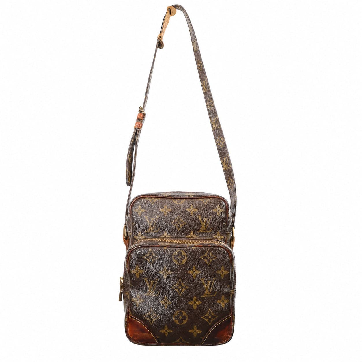 Louis Vuitton Amazone Monogram Canvas Crossbody Shoulder Bag Handbag Purse Brown