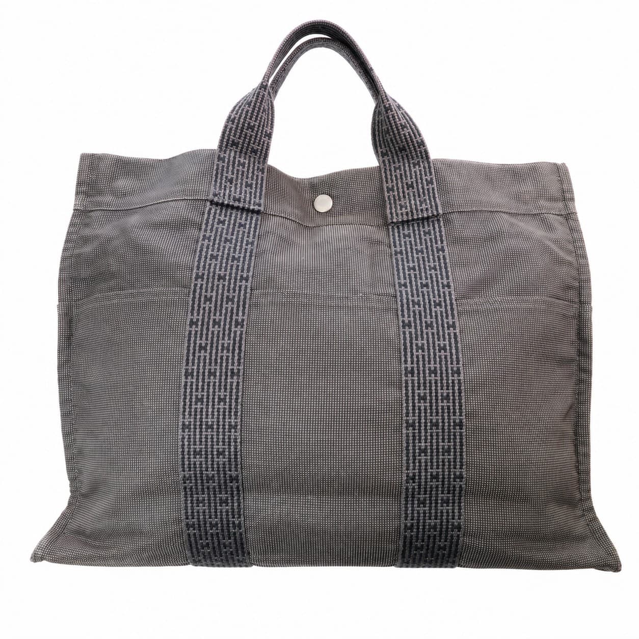 Hermès Acapulco Cabas MM Canvas Tote Bag Handbag Purse Gray