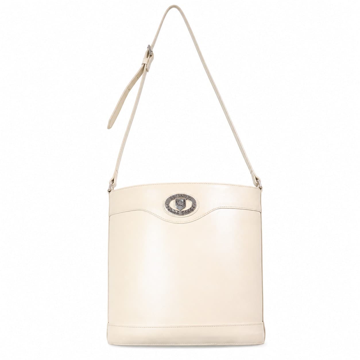 Burberrys Ivory Leather Crossbody Shoulder Bag Handbag Purse