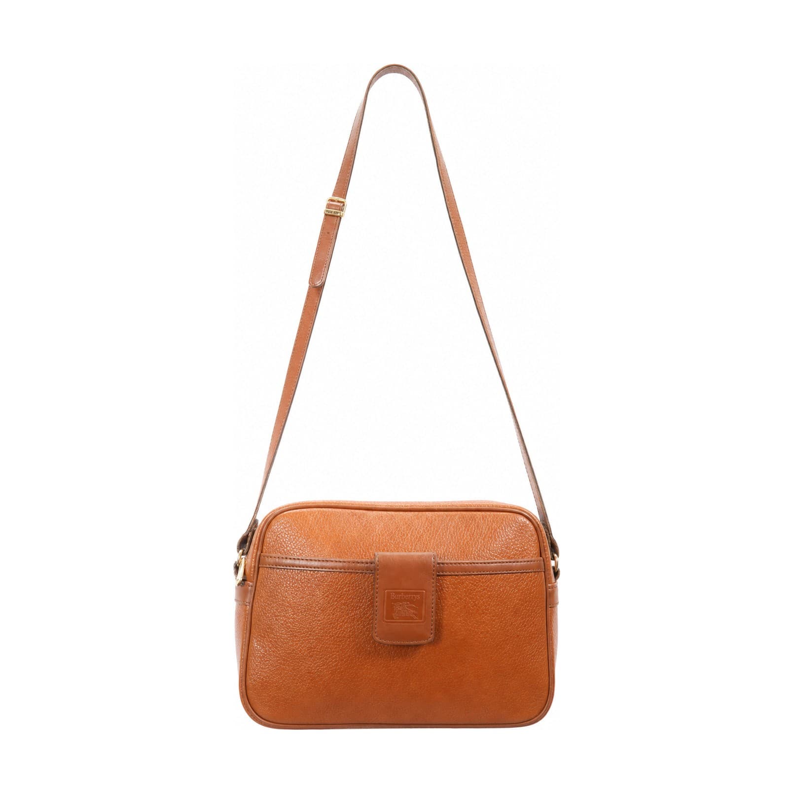 Burberrys Tan Pebbled Leather Camera Crossbody Shoulder Bag Handbag Purse