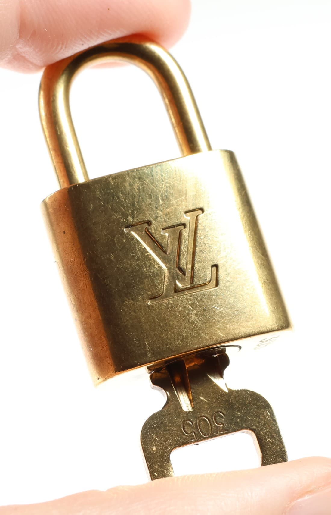 Louis Vuitton Padlock And Key Set 305 Gold Tone Handbag Lock Purse Bag Charm