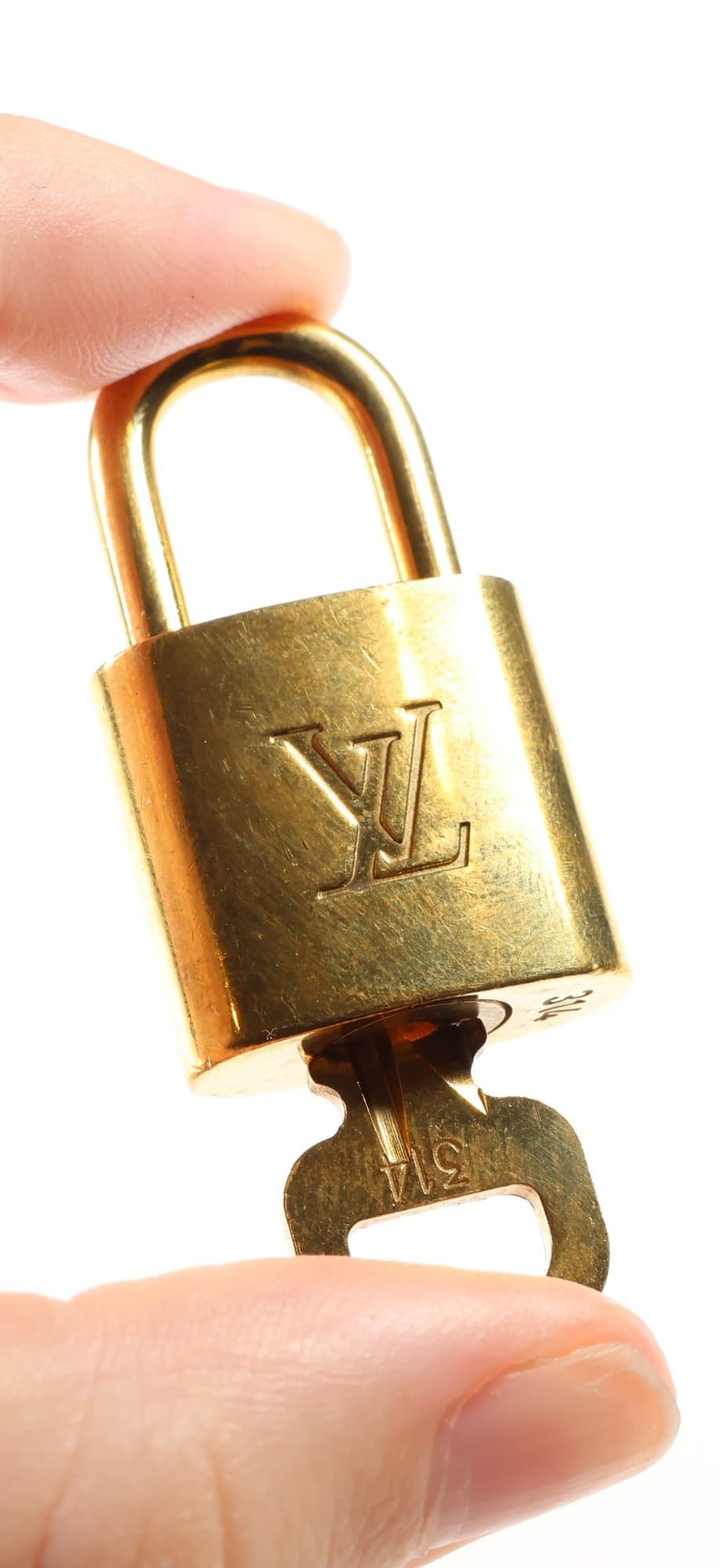 Louis Vuitton Padlock And Key Set No. 314 Gold Tone Lock Handbag Purse Accessory