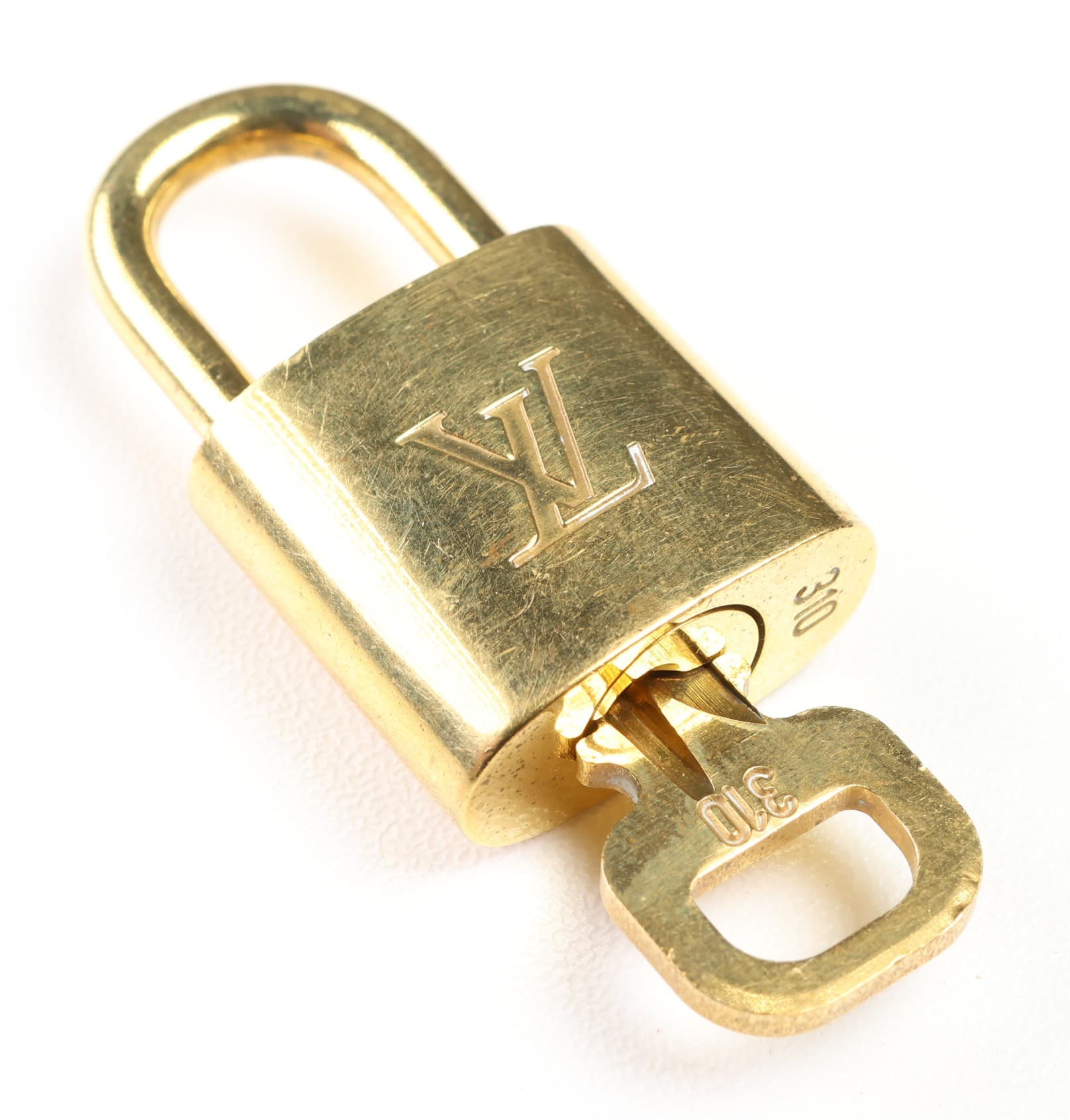 Louis Vuitton Gold Tone Padlock And Key 310 Handbag Lock Purse Bag Accessory